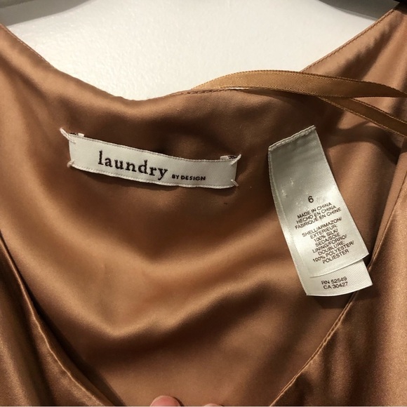 Laundry by Design Metallic Gold Silky Dress 6 - Picture 4 of 7